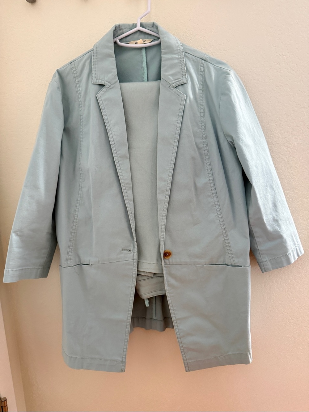 Light Sage Single-Button Blazer Jacket and Pants Set